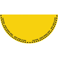 Signalisation au sol ?Caution? (attention) pour porte battante en demi-cercle, Adh&eacute;sif, Anglais avec pictogramme GTA Hardware Inc