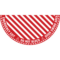 Signalisation au sol ?Emergency Exit? (sortie de secours) pour porte battante en demi-cercle, Adh&eacute;sif, Anglais avec pictogramme GTA Hardware Inc