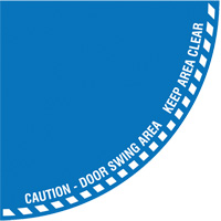 Signalisation au sol ?Caution? (attention) pour porte battante en quart de cercle, Adh&eacute;sif, Anglais avec pictogramme GTA Hardware Inc