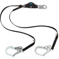 Anti-Corrosion Energy Absorbing Lanyard, 6', Rebar Hook Center, Snap Hook Leg Ends, Polyester GTA Hardware Inc