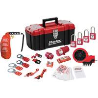 Trousse de cadenassage avec cadenas en thermoplastique de qualit&eacute; sup&eacute;rieure Zenex, Ensemble &eacute;lectrique, 21 composants compris GTA Hardware Inc