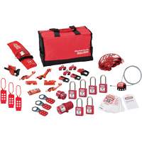 Trousse de cadenassage avec cadenas en thermoplastique de qualit&eacute; sup&eacute;rieure Zenex, Ensemble &eacute;lectrique/Vanne, 34 composants compris GTA Hardware Inc