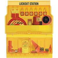 Station de cadenassage pour vannes et appareils &eacute;lectriques de luxe et de qualit&eacute; sup&eacute;rieure, Cadenas Thermoplastique, Capacit&eacute; de 32, Cadenas Compris GTA Hardware Inc