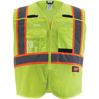 Veste de s&eacute;curit&eacute; pour signaleur, Jaune lime haute visibilit&eacute;, Moyen/Petit GTA Hardware Inc