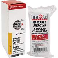 SmartCompliance&reg; Refill Compress Pressure Bandage with Ties, 4" L x 4" W GTA Hardware Inc