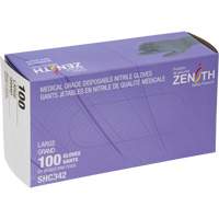 Gants jetables de calibre m&eacute;dical, Grand, Nitrile, 6 mils, Sans poudre, Noir, Classe 2 GTA Hardware Inc