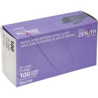 Gants jetables de calibre m&eacute;dical, 2T-Grand, Nitrile, 6 mils, Sans poudre, Noir, Classe 2 GTA Hardware Inc