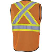 6960 Front Mesh Safety Vest, High Visibility Orange, Medium, Polyester GTA Hardware Inc