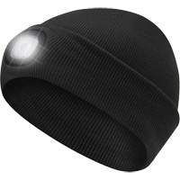 5678 Tuque en tricot avec lampe frontale &agrave; DEL, Doublure en Molleton, Taille unique, Noir GTA Hardware Inc