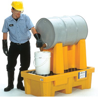 Ultra-Drum Rack 1-Drum Containment System with Drain, 52" L x 29" W x 49.5" H, 750 US gal. Capacity GTA Hardware Inc