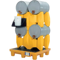 Ultra-Drum Rack 4-Drum Containment System without Drain, 53" L x 53" W x 77.8" H, 3000 US gal. Capacity GTA Hardware Inc