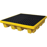 Ultra-Spill Pallet emboitable, 4 barils, Capacit&eacute; de d&eacute;versement 66 gal. US, 51" x 51" x 10" GTA Hardware Inc