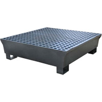 Ultra-Spill Pallet en acier, 4 barils, Capacit&eacute; de d&eacute;versement 68 gal. US, 49,1" x 47,1" x 10,9" GTA Hardware Inc
