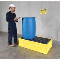 Ultra-Spill Pallet flexible, 2 barils, Capacit&eacute; de d&eacute;versement 66 gal. US, 48" x 24" x 14" GTA Hardware Inc