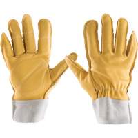 All-Leather Gloves, 7/Small, Grain Leather Palm, Elastic Cuff GTA Hardware Inc
