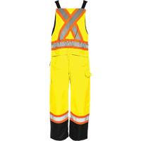 TO1 Winter Traffic Overalls, Polyester, Small, Black/High Visibility Lime-Yellow GTA Hardware Inc