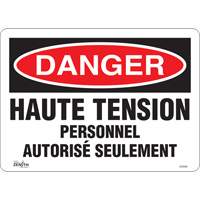 "Haute tension" Sign, 10" x 14", Vinyl, French GTA Hardware Inc