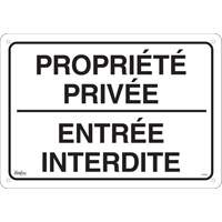 "Propri&eacute;t&eacute; priv&eacute;e" Sign, 14" x 20", Aluminum, French GTA Hardware Inc