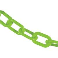 Chaîne de s&eacute;curit&eacute; en plastique robuste, Vert, Maillon de 2", 100' de long GTA Hardware Inc