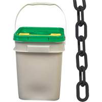 Chaîne de s&eacute;curit&eacute; en plastique robuste, Noir, Maillon de 2", 120' de long GTA Hardware Inc