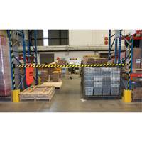 Barri&egrave;re murale magn&eacute;tique avec bande magn&eacute;tique, Plastique, Fixation magn&eacute;tique, 15', Ruban Noir et jaune GTA Hardware Inc