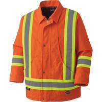 5537A Quilted Duck Safety Parka, High Visibility Orange, Small GTA Hardware Inc