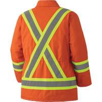 5537A Quilted Duck Safety Parka, High Visibility Orange, Small GTA Hardware Inc