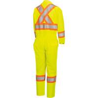 5999AW Women's High-Visibility Traffic Safety Coveralls, X-Small, High Visibility Lime-Yellow GTA Hardware Inc