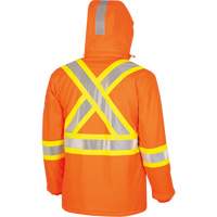 5884 Manteau imperm&eacute;able ignifuge et r&eacute;sistant aux arcs &eacute;lectriques avec capuchon Flash-Gard, Petit, Orange haute visibilit&eacute;, 51 cal/cm² GTA Hardware Inc