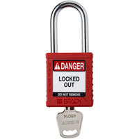 Cadenas de verrouillage Velocity, Rouge, Cl&eacute;s diff&eacute;rentes, Nylon, Largeur de 1-1/2" GTA Hardware Inc