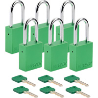 Cadenas de verrouillage Velocity, Vert, Cl&eacute;s diff&eacute;rentes, Aluminium, Largeur de 1-1/2" GTA Hardware Inc