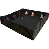 IBX Wall Pop-Up Berm, 268 US gal. Capacity, 6' W x 6' L x 12" H, Snap-Up Bracket GTA Hardware Inc