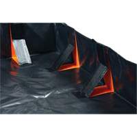 IBX Wall Pop-Up Berm, 268 US gal. Capacity, 6' W x 6' L x 12" H, Snap-Up Bracket GTA Hardware Inc