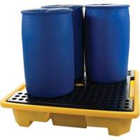 4-Drum Spill Pallet, 66 US gal. Spill Capacity, 57.5" x 57.5" x 12" GTA Hardware Inc
