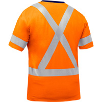 Chemise &agrave; manches courtes et X au dos Bisley, Poly-coton, Petit, Orange haute visibilit&eacute; GTA Hardware Inc