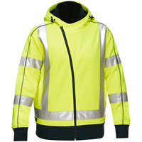 Bisley&reg; X-Back Women's Contoured Full Zip Hooded Sweatshirt with Sherpa Lining, Small, High Visibility Lime-Yellow GTA Hardware Inc