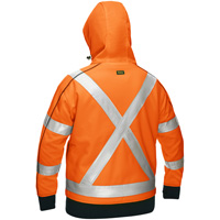 Bisley&reg; X-Back Women's Contoured Full Zip Hooded Sweatshirt with Sherpa Lining, Small, High Visibility Orange GTA Hardware Inc