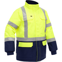 Bisley&reg; X-Back Extreme Cold Jacket with Navy Bottom, Polyester, High Visibility Lime-Yellow, Small GTA Hardware Inc