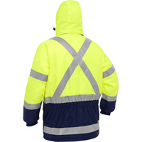 Bisley&reg; X-Back Extreme Cold Jacket with Navy Bottom, Polyester, High Visibility Lime-Yellow, Small GTA Hardware Inc