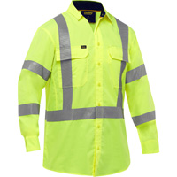 Chemise de travail &agrave; manches longues et X au dos Bisley avec X-Airflow, Poly-coton, Petit, Jaune lime haute visibilit&eacute; GTA Hardware Inc