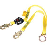 Tie-Back Web Shock-Absorbing Lanyard, 6', Snap Hook Center, Snap Hook Leg Ends, Polyester GTA Hardware Inc