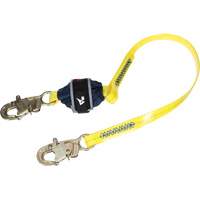 Coated Web Shock-Absorbing Lanyard, 4', Snap Hook Center, Snap Hook Leg Ends GTA Hardware Inc