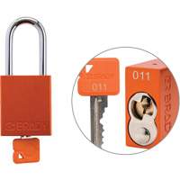 Cadenas de verrouillage de s&eacute;curit&eacute; Velocity Plus, Orange, Cl&eacute;s identiques, Aluminium, Largeur de 1-1/2" GTA Hardware Inc