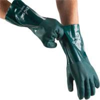 Gants verts &agrave; double enduit, 14" lo, PVC, Doublure en Jersey de coton, 70 mils GTA Hardware Inc