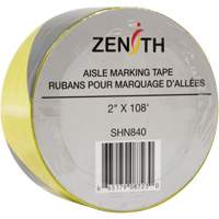 Aisle Marking Tape, 2" x 108', PVC, Black and Yellow GTA Hardware Inc