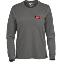 GRIDIRON Long Sleeve Pocket T-Shirt, Women's, X-Small, Grey GTA Hardware Inc