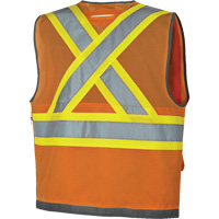 Veste de s&eacute;curit&eacute; pour arpenteur Pioneer avec fermeture &agrave; glissi&egrave;re et dos en maille, Orange haute visibilit&eacute;, Petit, Polyester GTA Hardware Inc