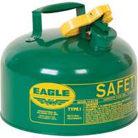 Bidon de s&eacute;curit&eacute; pour les combustibles, Type I, Acier galvanis&eacute;, 2 gal. US, Vert, Homologu&eacute; FM/List&eacute; UL/ULC GTA Hardware Inc