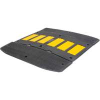Speed Hump with End Caps, Rubber, 2' L x 36" W x 1-1/4" H GTA Hardware Inc