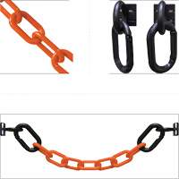 Ensemble de barri&egrave;re &agrave; chaîne magn&eacute;tique pour l'entrep&ocirc;t, Orange, Maillon de 2", 15' de long GTA Hardware Inc
